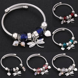 Dragonfly love Trendy Elastic metal beading  Bracelet Jewelry 6 Colors Snake Chain Bangles Beaded Bracelet Fit Jewelry daiiibabyyy