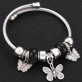 Dragonfly love Trendy Elastic metal beading  Bracelet Jewelry 6 Colors Snake Chain Bangles Beaded Bracelet Fit Jewelry daiiibabyyy