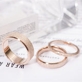KNOCK High quality Fashion Simple Scrub Stainless Steel Women 's Rings 2 mm Width Rose Gold Color Finger  Gift For Girl Jewelry daiiibabyyy