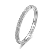 KNOCK High quality Fashion Simple Scrub Stainless Steel Women 's Rings 2 mm Width Rose Gold Color Finger  Gift For Girl Jewelry daiiibabyyy