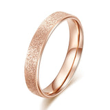 KNOCK High quality Fashion Simple Scrub Stainless Steel Women 's Rings 2 mm Width Rose Gold Color Finger  Gift For Girl Jewelry daiiibabyyy