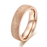 KNOCK High quality Fashion Simple Scrub Stainless Steel Women 's Rings 2 mm Width Rose Gold Color Finger  Gift For Girl Jewelry daiiibabyyy