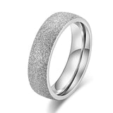 KNOCK High quality Fashion Simple Scrub Stainless Steel Women 's Rings 2 mm Width Rose Gold Color Finger  Gift For Girl Jewelry daiiibabyyy