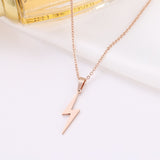 DOTIFI Stainless Steel Necklace Hot Lightning Necklaces For Women Protection Pendants For Girlfriend Gifts Rose Gold Jewelry daiiibabyyy