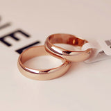 High quality 4mm  Simple Ring Fashion Rose Gold Ring Men's and Women's Exclusive Couple Wedding Ring daiiibabyyy