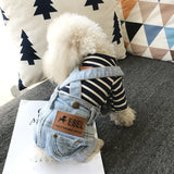 2021 New Denim Pet Dog Overalls Spring Summer Puppy Vest Cowboy Dog Clothes Puppy Teddy Denim Costume Jacket daiiibabyyy