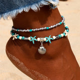 Vintage Shell Beads Starfish Turtle Anklets For Women Handmade Beaded Ankle Bracelet Foot Jewelry bracelet cheville femme daiiibabyyy