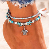 Vintage Shell Beads Starfish Turtle Anklets For Women Handmade Beaded Ankle Bracelet Foot Jewelry bracelet cheville femme daiiibabyyy