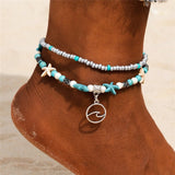Vintage Shell Beads Starfish Turtle Anklets For Women Handmade Beaded Ankle Bracelet Foot Jewelry bracelet cheville femme daiiibabyyy