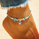 Vintage Shell Beads Starfish Turtle Anklets For Women Handmade Beaded Ankle Bracelet Foot Jewelry bracelet cheville femme daiiibabyyy