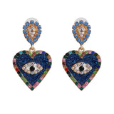 JUJIA Trendy Ethnic Love Heart Shape Evil Eye Drop Earrings For Women Vintage Statement Crystal Dangle Earring Jewelry Gift daiiibabyyy