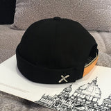 Vintage Dome Hat Mens Solid Color Velvet Beanies For Men Docker Sailor Crimping Brimless Skull Caps Casual Hip Hop Cap daiiibabyyy
