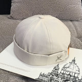 Vintage Dome Hat Mens Solid Color Velvet Beanies For Men Docker Sailor Crimping Brimless Skull Caps Casual Hip Hop Cap daiiibabyyy