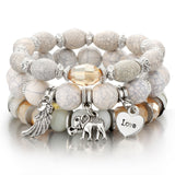 ZOSHI 3-4pcs/set Fashion Boho Bracelets & Bangles Women Stone Beaded Bracelet Set With Colorful Gem Long Wrap Bracelet for Women daiiibabyyy
