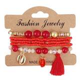 ZOSHI 3-4pcs/set Fashion Boho Bracelets & Bangles Women Stone Beaded Bracelet Set With Colorful Gem Long Wrap Bracelet for Women daiiibabyyy