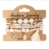 ZOSHI 3-4pcs/set Fashion Boho Bracelets & Bangles Women Stone Beaded Bracelet Set With Colorful Gem Long Wrap Bracelet for Women daiiibabyyy