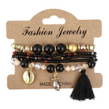 ZOSHI 3-4pcs/set Fashion Boho Bracelets & Bangles Women Stone Beaded Bracelet Set With Colorful Gem Long Wrap Bracelet for Women daiiibabyyy