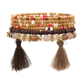 ZOSHI 3-4pcs/set Fashion Boho Bracelets & Bangles Women Stone Beaded Bracelet Set With Colorful Gem Long Wrap Bracelet for Women daiiibabyyy
