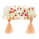 ZOSHI 3-4pcs/set Fashion Boho Bracelets & Bangles Women Stone Beaded Bracelet Set With Colorful Gem Long Wrap Bracelet for Women daiiibabyyy