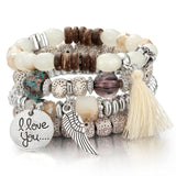 ZOSHI 3-4pcs/set Fashion Boho Bracelets & Bangles Women Stone Beaded Bracelet Set With Colorful Gem Long Wrap Bracelet for Women daiiibabyyy