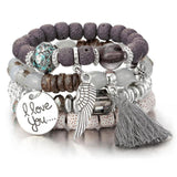 ZOSHI 3-4pcs/set Fashion Boho Bracelets & Bangles Women Stone Beaded Bracelet Set With Colorful Gem Long Wrap Bracelet for Women daiiibabyyy