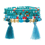 ZOSHI 3-4pcs/set Fashion Boho Bracelets & Bangles Women Stone Beaded Bracelet Set With Colorful Gem Long Wrap Bracelet for Women daiiibabyyy