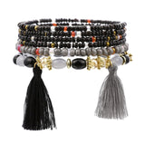 ZOSHI 3-4pcs/set Fashion Boho Bracelets & Bangles Women Stone Beaded Bracelet Set With Colorful Gem Long Wrap Bracelet for Women daiiibabyyy