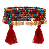 ZOSHI 3-4pcs/set Fashion Boho Bracelets & Bangles Women Stone Beaded Bracelet Set With Colorful Gem Long Wrap Bracelet for Women daiiibabyyy