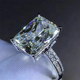 Huitan New Fashion Big Square Crystal Stone Women Wedding Bridal Ring Luxury Engagement Party Anniversary Best Gift Large Rings daiiibabyyy