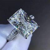 Huitan New Fashion Big Square Crystal Stone Women Wedding Bridal Ring Luxury Engagement Party Anniversary Best Gift Large Rings daiiibabyyy