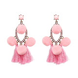 FASHIONSNOOPS Boho Statement Jewelry Long Tassel Big Earring Dangle Drop Crystal Earring For Women Oorbellen daiiibabyyy