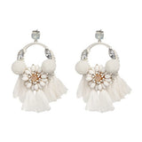 FASHIONSNOOPS Boho Statement Jewelry Long Tassel Big Earring Dangle Drop Crystal Earring For Women Oorbellen daiiibabyyy