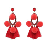 FASHIONSNOOPS Boho Statement Jewelry Long Tassel Big Earring Dangle Drop Crystal Earring For Women Oorbellen daiiibabyyy
