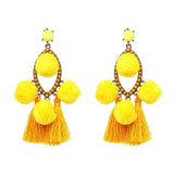 FASHIONSNOOPS Boho Statement Jewelry Long Tassel Big Earring Dangle Drop Crystal Earring For Women Oorbellen daiiibabyyy