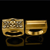 Huitan Party Men Rings Creative Watch Shaped Two Tone Design Rings For Men Wedding Ring With Size 6-14 Male Jewelry daiiibabyyy