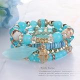 ZOSHI 3-4pcs/set Fashion Boho Bracelets & Bangles Women Stone Beaded Bracelet Set With Colorful Gem Long Wrap Bracelet for Women daiiibabyyy