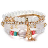 ZOSHI 3-4pcs/set Fashion Boho Bracelets & Bangles Women Stone Beaded Bracelet Set With Colorful Gem Long Wrap Bracelet for Women daiiibabyyy