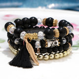 ZOSHI 3-4pcs/set Fashion Boho Bracelets & Bangles Women Stone Beaded Bracelet Set With Colorful Gem Long Wrap Bracelet for Women daiiibabyyy