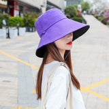 Sun Hat Summer Foldable Bucket Hat for women  Outdoor Sunscreen Cotton Fishing Hunting Cap Anti-UV  wide brim bucket  Sun hat daiiibabyyy