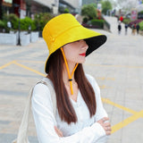 Sun Hat Summer Foldable Bucket Hat for women  Outdoor Sunscreen Cotton Fishing Hunting Cap Anti-UV  wide brim bucket  Sun hat daiiibabyyy