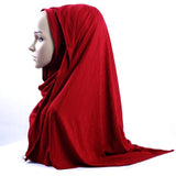 Fashion Pleated Stripe Scarf Women Muslim Jersey Hijabs Shawl hijeb femme Africa Headband Long Islam Underscarf Sjaal Bufandas daiiibabyyy