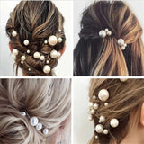 Fashion Women Simulated Pearl Hairpins Metal Barrette Clip Wedding Bridal Tiara Hair Accessories Wedding Hairstyle Design Tools daiiibabyyy