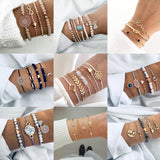 Tocona Bohemian Natural Stone Bead Bracelet Set for Women Luxury Gold Bracelets Female Gothic Indian Jewelry Accessories daiiibabyyy