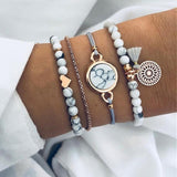 Tocona Bohemian Natural Stone Bead Bracelet Set for Women Luxury Gold Bracelets Female Gothic Indian Jewelry Accessories daiiibabyyy