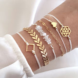 Tocona Bohemian Natural Stone Bead Bracelet Set for Women Luxury Gold Bracelets Female Gothic Indian Jewelry Accessories daiiibabyyy