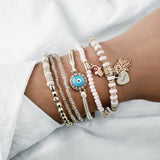 Tocona Bohemian Natural Stone Bead Bracelet Set for Women Luxury Gold Bracelets Female Gothic Indian Jewelry Accessories daiiibabyyy