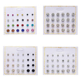 Rinhoo 12pairs Crystal Simulated Pearl Earrings Sets For Women Colorful Round Ear Stud Earrings Wedding Jewelry Box Earrings daiiibabyyy