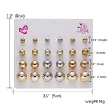 Rinhoo 12pairs Crystal Simulated Pearl Earrings Sets For Women Colorful Round Ear Stud Earrings Wedding Jewelry Box Earrings daiiibabyyy