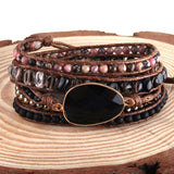 RH Fashion Handma Bohemian Jewelry Boho Bracelet Mixed Natural Stones Charm 5 Strands Wrap Bracelets Gift DropShipping daiiibabyyy
