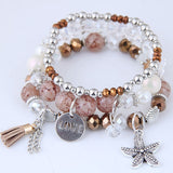 Bohemian Charm Beads Wrap Bracelets & Bangles for Women Boho Flower Leaf Tassel Bracelet Multilayer Bracelet Femme 2020 New daiiibabyyy